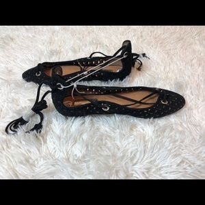 Halogen || New Black Hallena Lea Lace Up Flats